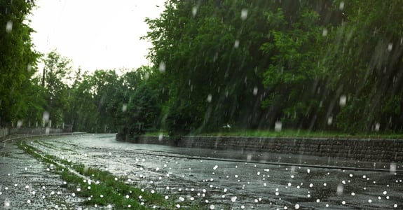 hail from a heavy storm