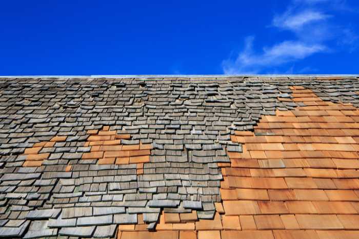 improperly installed roofing than needs roof repairs