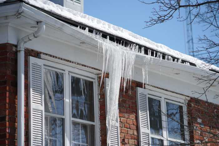 example of ice dams